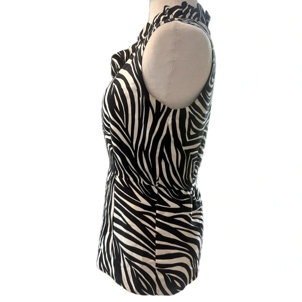 Kate Spade Look For the Silver Lining Zebra Peplum Sleeveless Top 2